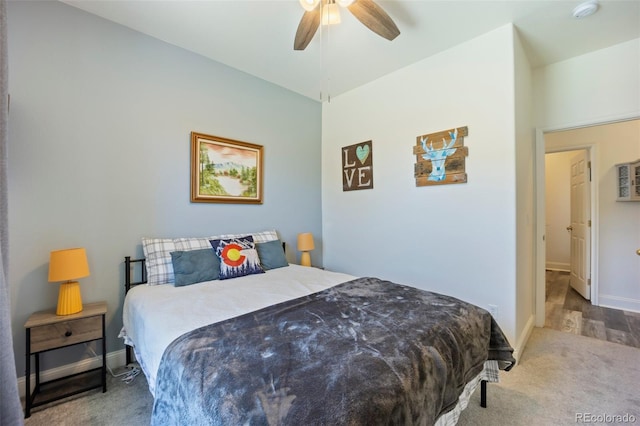 1884 Asoka St, Strasburg, CO 80136 - carpeted bedroom with baseboards and ceiling fan