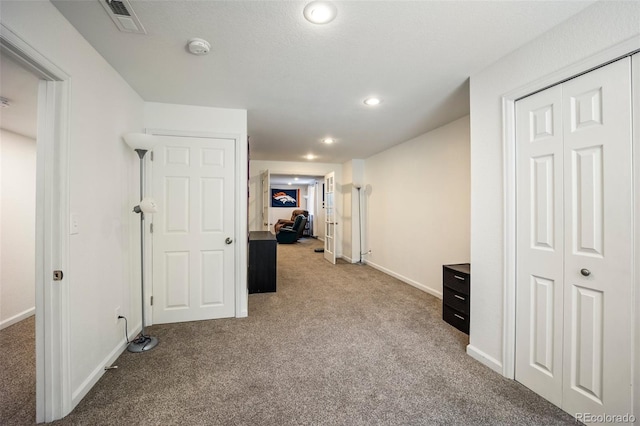 1884 Asoka St, Strasburg, CO 80136 - hall featuring carpet flooring and recessed lighting