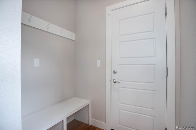 mudroom featuring hardwood / wood-style floors