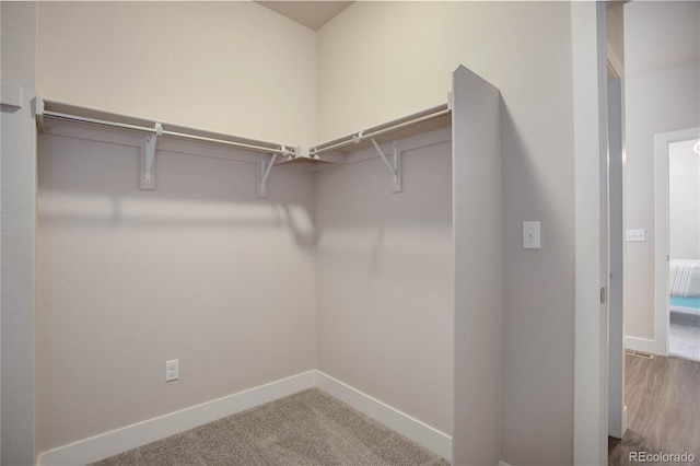 spacious closet with wood-type flooring