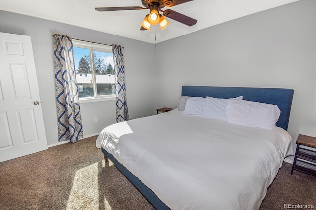 18971 E Mercer Dr, Aurora, CO 80013 - carpeted bedroom with baseboards and ceiling fan