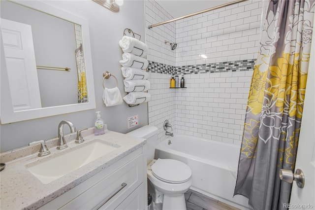 18971 E Mercer Dr, Aurora, CO 80013 - full bath with shower / tub combo with curtain, toilet, and vanity