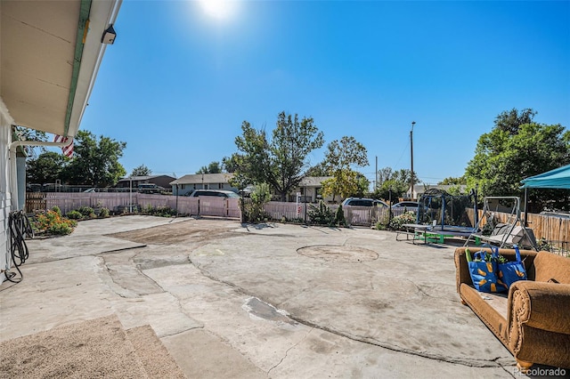 view of patio with a trampoline