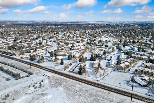 view of snowy aerial view