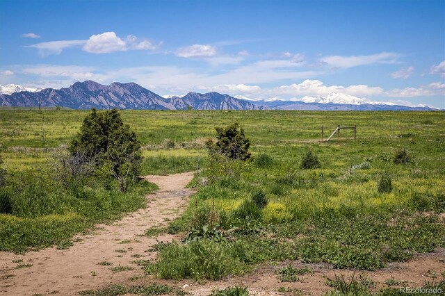view of mountain feature featuring a rural view