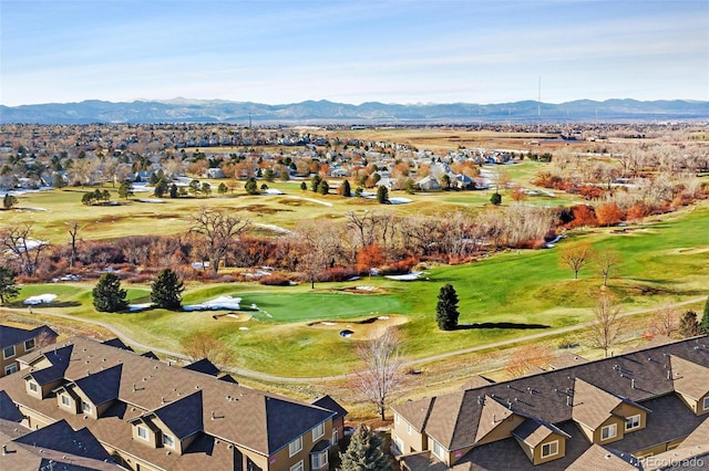 aerial view with a mountain view