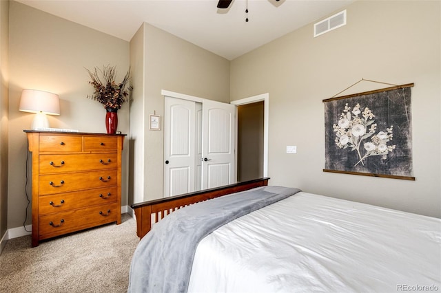 196 W 8th Ave, Byers, CO 80103 - carpeted bedroom featuring a closet, baseboards, and ceiling fan
