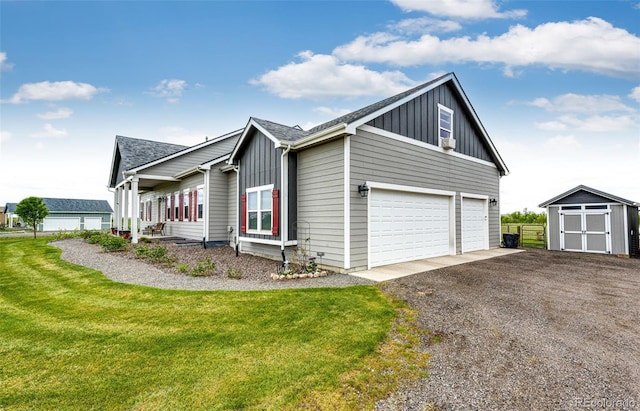 196 W 8th Ave, Byers, CO 80103 - view of property exterior featuring board and batten siding, a lawn, and roof with shingles