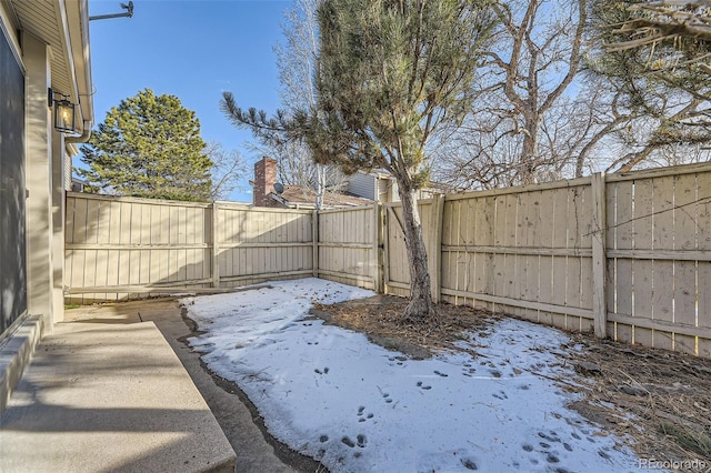 view of snowy yard