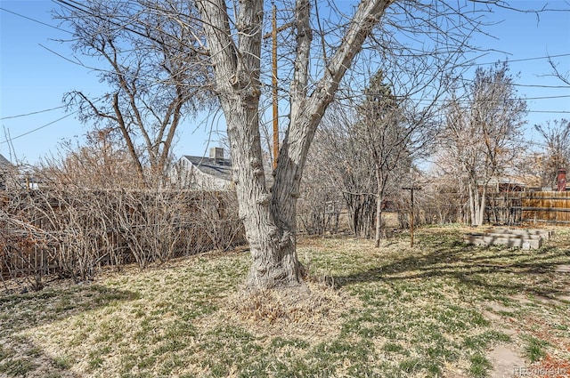 view of yard with fence