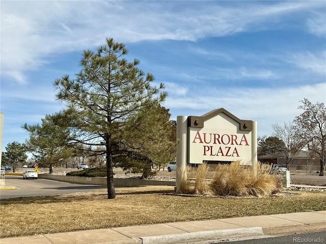 view of community sign