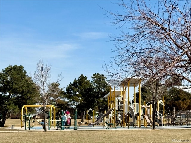 view of community jungle gym