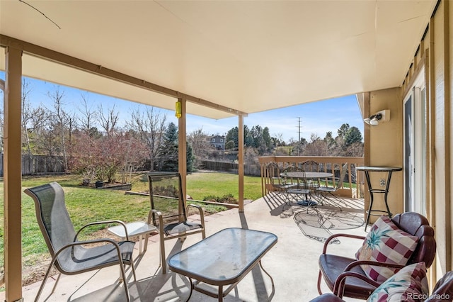 6735 E Lake Cir, Centennial, CO 80111 - view of patio with outdoor dining space and a fenced backyard