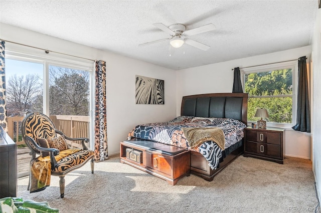 6735 E Lake Cir, Centennial, CO 80111 - bedroom with carpet, a textured ceiling, and multiple windows
