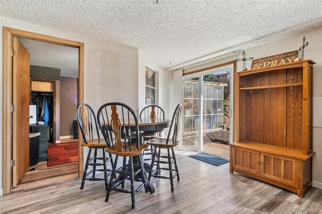 6735 E Lake Cir, Centennial, CO 80111 - dining area with wood finished floors and a textured ceiling