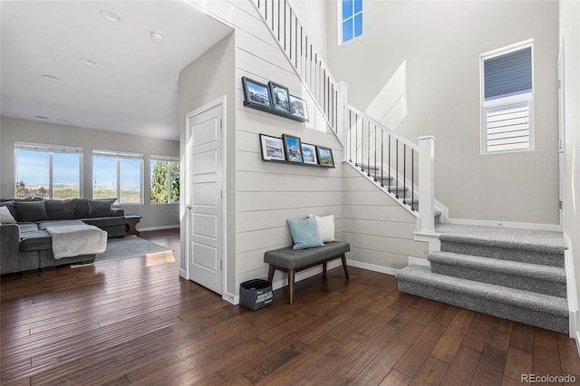 11023 Pastel Pt, Parker, CO 80134 - stairs with baseboards and hardwood / wood-style flooring