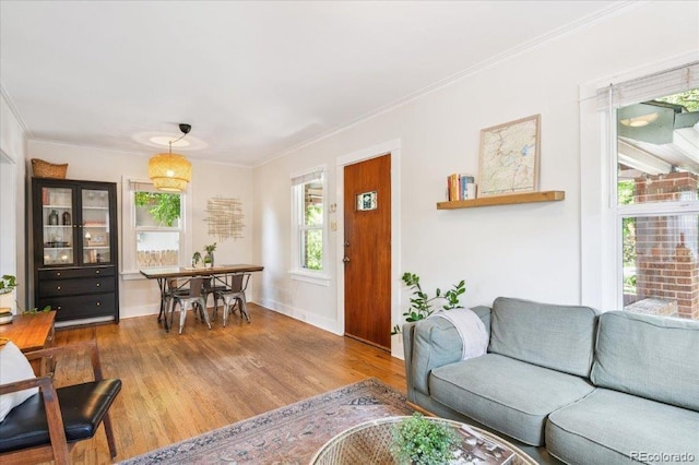 3622 Lowell Blvd, Denver, CO 80211 - living room with wood finished floors and ornamental molding