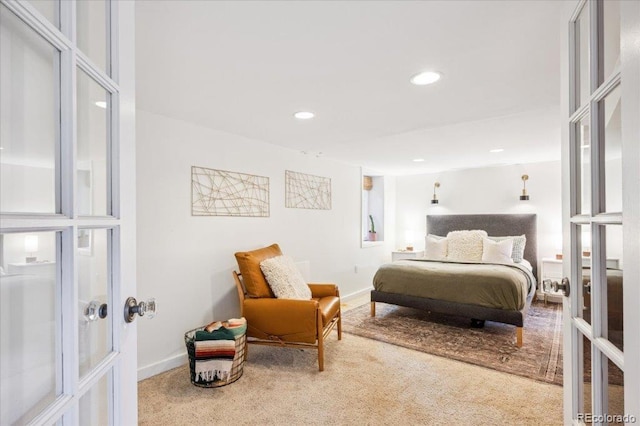 3622 Lowell Blvd, Denver, CO 80211 - carpeted bedroom featuring french doors and recessed lighting