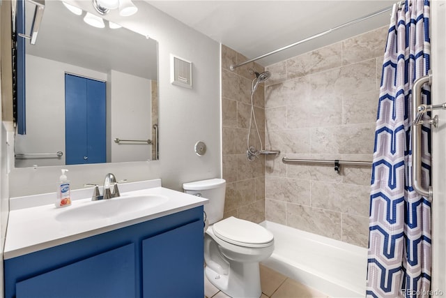 1758 S Pitkin Cir Unit A, Aurora, CO 80017 - full bathroom with vanity, a tile shower, and tile patterned floors