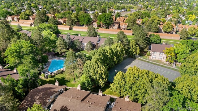 1758 S Pitkin Cir Unit A, Aurora, CO 80017 - aerial view of residential area with a pool area