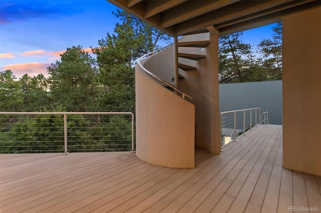 view of deck at dusk