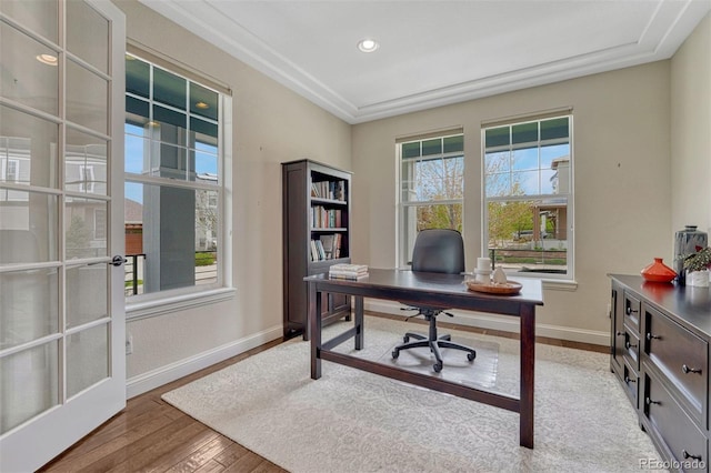 10365 Prairie Sky Pl, Lone Tree, CO 80124 - office space with wood finished floors and recessed lighting