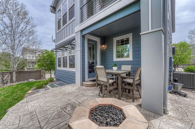 10365 Prairie Sky Pl, Lone Tree, CO 80124 - view of patio with an outdoor fire pit and outdoor dining area