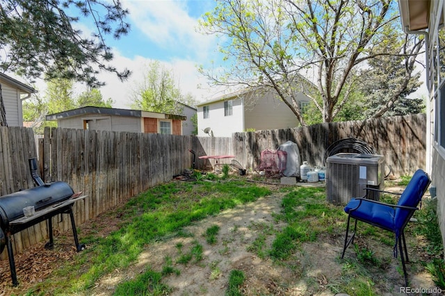 8555 Angela Ln, Parker, CO 80134 - fenced backyard featuring central AC