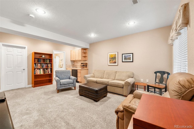 living room featuring carpet floors