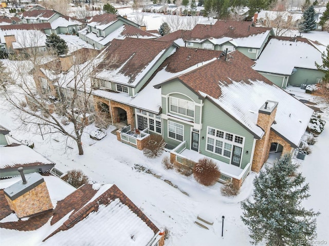 view of snowy aerial view