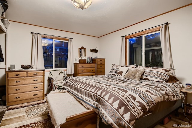 bedroom featuring ornamental molding