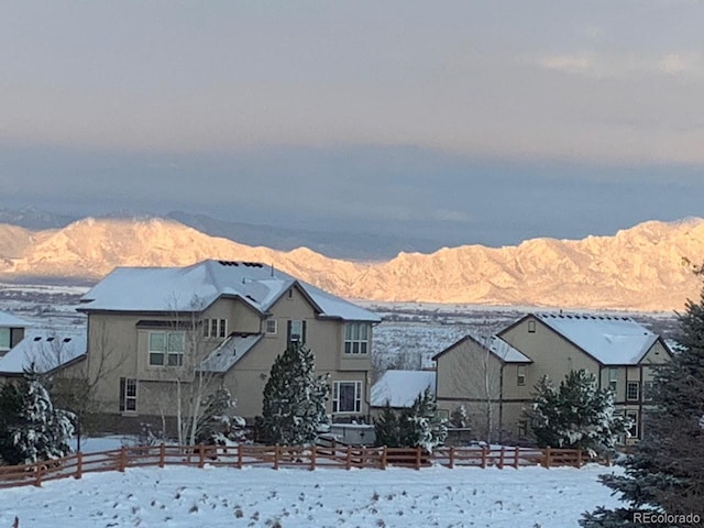 property view of mountains featuring a residential view