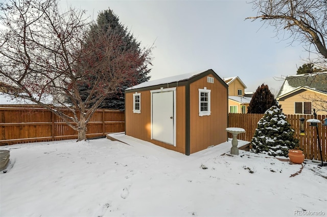 view of snow covered structure