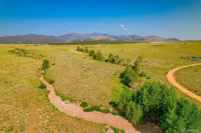 view of mountain feature featuring a rural view