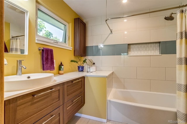 3010 Zinnia Ct, Golden, CO 80401 - full bathroom with vanity and shower / tub combo with curtain