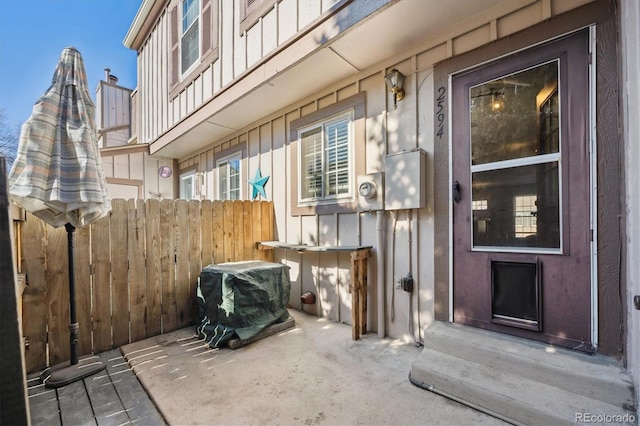 view of patio with fence