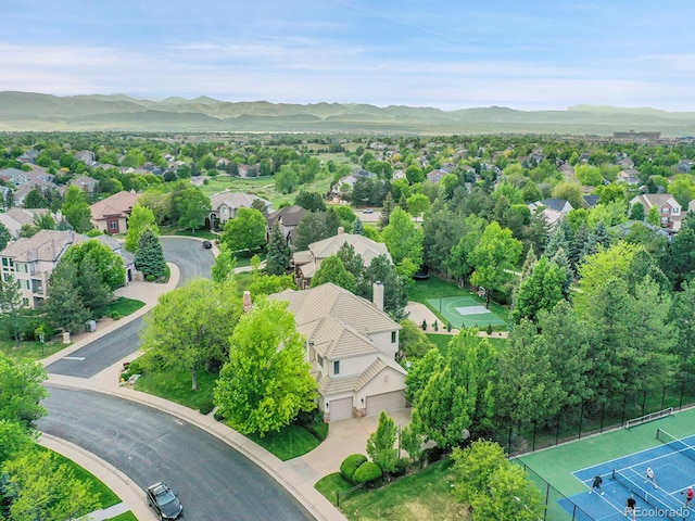 291 Fairchild Dr, Highlands Ranch, CO 80126 - aerial perspective of suburban area with a mountain backdrop