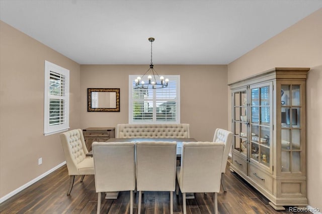 3762 White Rose Loop, Castle Rock, CO 80108 - dining room with a chandelier and dark wood-style flooring