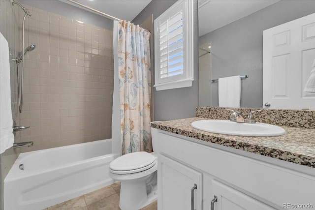 3762 White Rose Loop, Castle Rock, CO 80108 - full bathroom with vanity, shower / bath combo, and tile patterned floors