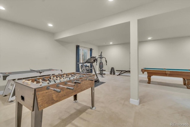 3762 White Rose Loop, Castle Rock, CO 80108 - game room featuring carpet floors, recessed lighting, and billiards table