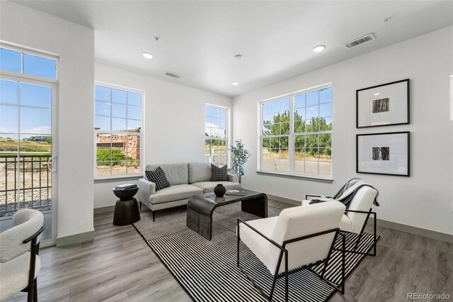 18633 Stroh Rd Unit 2-206, Parker, CO 80134 - living room featuring baseboards, light wood finished floors, and visible vents