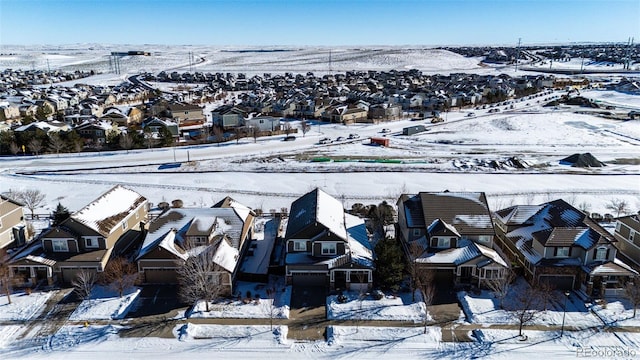 view of snowy aerial view