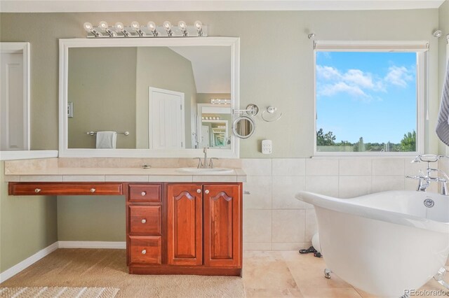 16071 Crestrock Cir, Parker, CO 80134 - bathroom with a freestanding bath and vanity