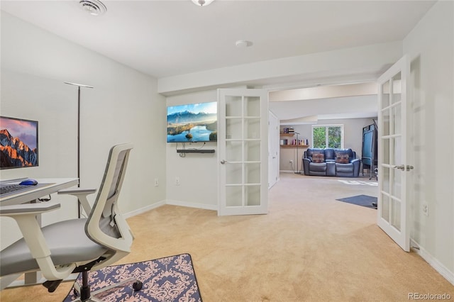 16071 Crestrock Cir, Parker, CO 80134 - office with french doors and carpet flooring