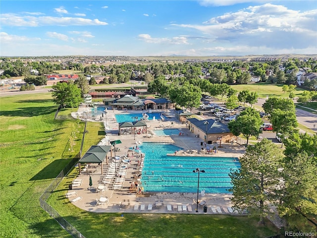 16071 Crestrock Cir, Parker, CO 80134 - aerial view of a pool area