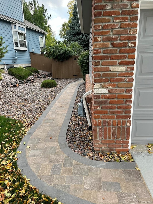 view of yard with a garage