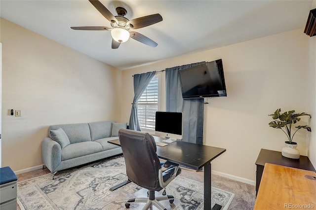 8754 Mesquite Row, Lone Tree, CO 80124 - office area featuring a ceiling fan and light carpet