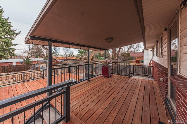 deck featuring fence