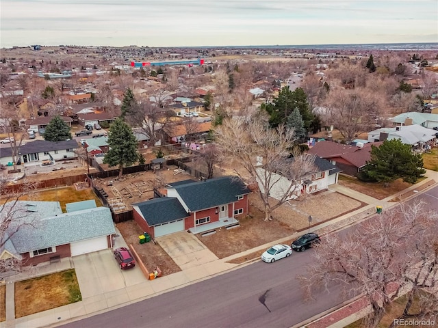 aerial view featuring a residential view