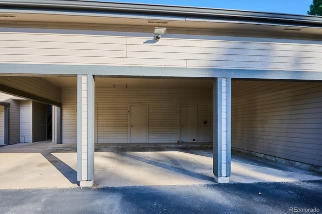 view of garage